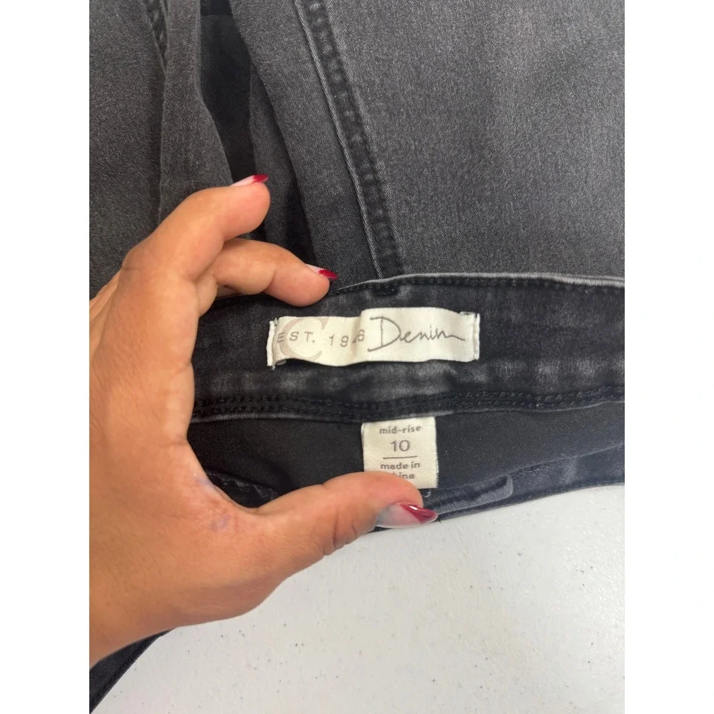 CJ Denim Womens Mid Rise Skinny Jeans Faded Black Size 10‎ Stretch 3311